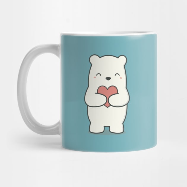 Kawaii Cute Adorable Polar Bear by wordsberry